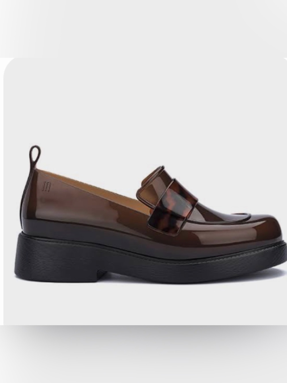 melissa flash mocassin jelly loafer tartaruga maroon size 6